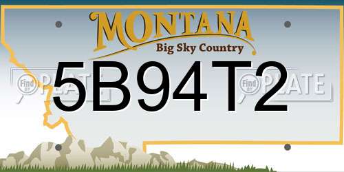 5B94T2 Montana License Plate