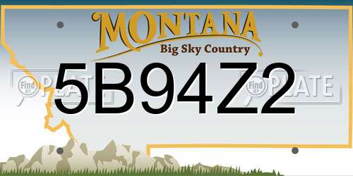 5B94Z2 Montana License Plate