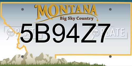 5B94Z7 Montana License Plate