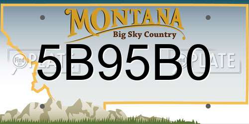 5B95B0 Montana License Plate