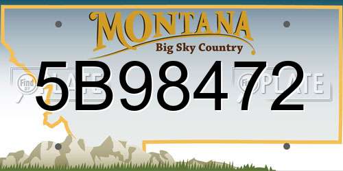 5B98472 Montana License Plate