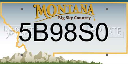 5B98S0 Montana License Plate