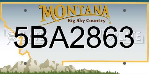 5BA2863 Montana License Plate