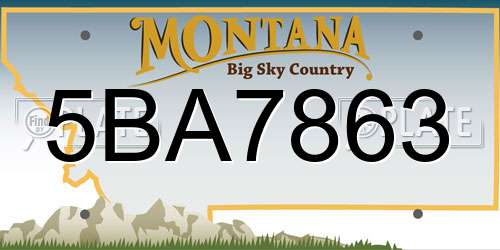 5BA7863 Montana License Plate