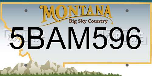 5BAM596 Montana License Plate