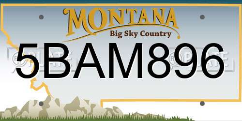 5BAM896 Montana License Plate
