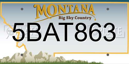 5BAT863 Montana License Plate