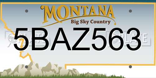 5BAZ563 Montana License Plate