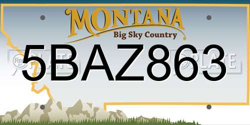 5BAZ863 Montana License Plate