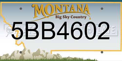 5BB4602 Montana License Plate