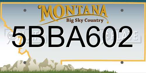 5BBA602 Montana License Plate