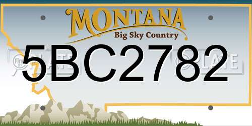 5BC2782 Montana License Plate
