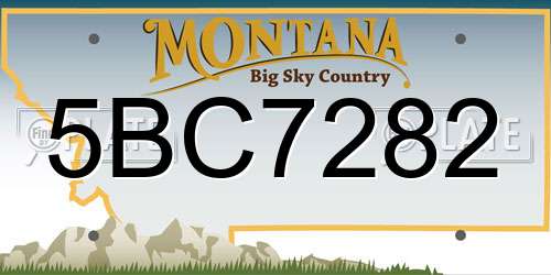 5BC7282 Montana License Plate