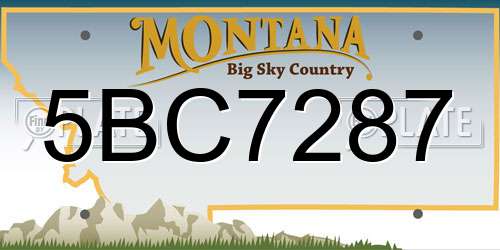 5BC7287 Montana License Plate