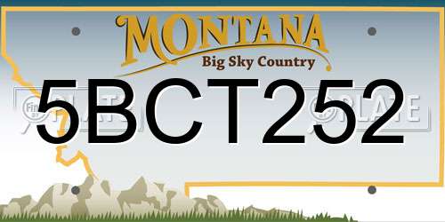 5BCT252 Montana License Plate