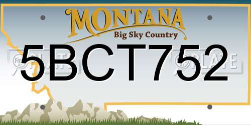 5BCT752 Montana License Plate