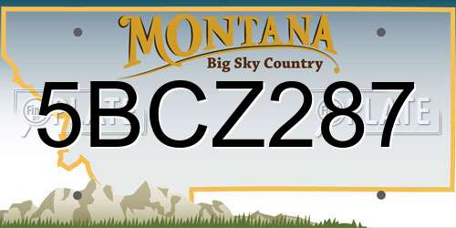 5BCZ287 Montana License Plate