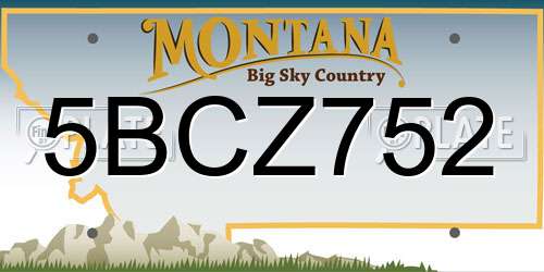 5BCZ752 Montana License Plate