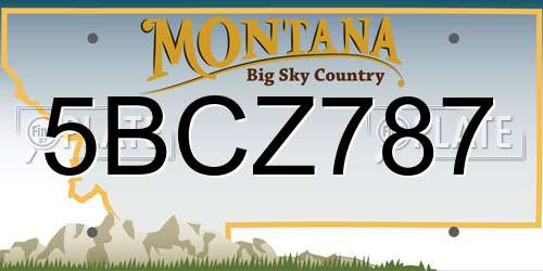 5BCZ787 Montana License Plate