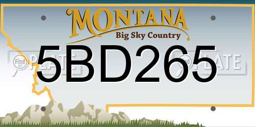 5BD265 Montana License Plate