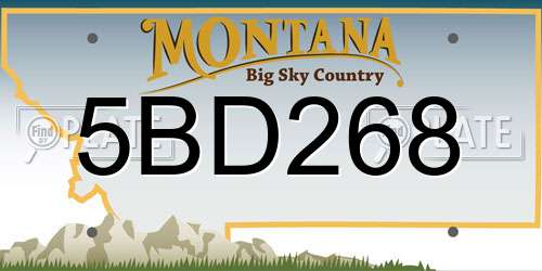 5BD268 Montana License Plate