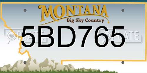 5BD765 Montana License Plate
