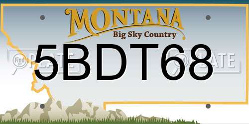 5BDT68 Montana License Plate