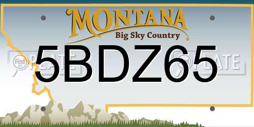 5BDZ65 Montana License Plate