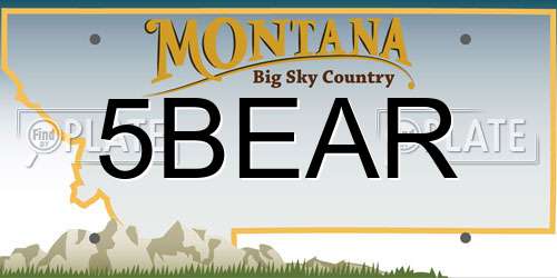 5BEAR Montana License Plate