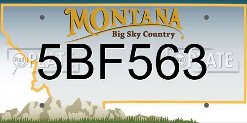 5BF563 Montana License Plate