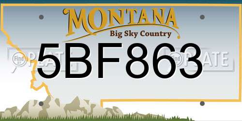 5BF863 Montana License Plate