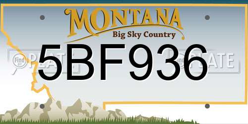 5BF936 Montana License Plate