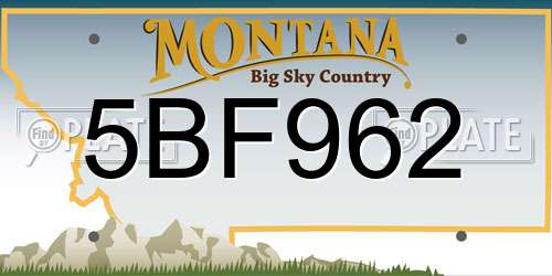 5BF962 Montana License Plate
