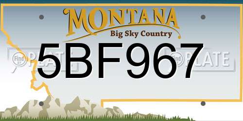 5BF967 Montana License Plate