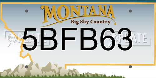 5BFB63 Montana License Plate