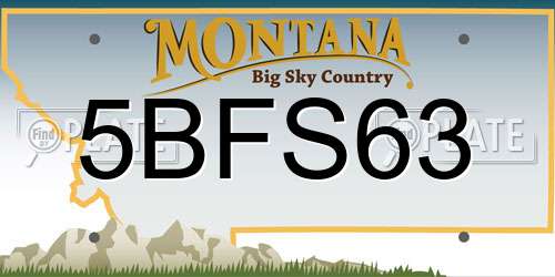 5BFS63 Montana License Plate