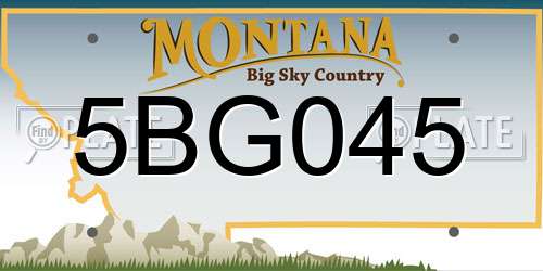 5BG045 Montana License Plate