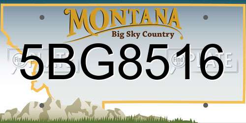 5BG8516 Montana License Plate