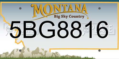 5BG8816 Montana License Plate