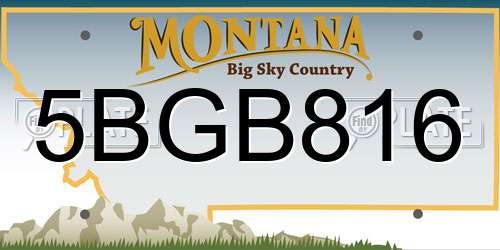 5BGB816 Montana License Plate