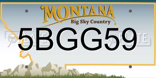 5BGG59 Montana License Plate