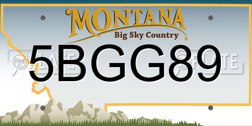 5BGG89 Montana License Plate