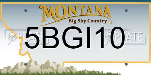5BGI10 Montana License Plate