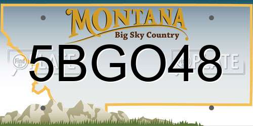 5BGO48 Montana License Plate