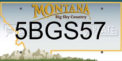 5BGS57 Montana License Plate