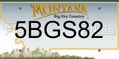 5BGS82 Montana License Plate
