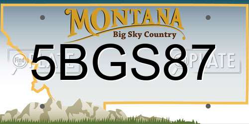 5BGS87 Montana License Plate