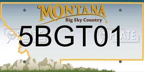 5BGT01 Montana License Plate