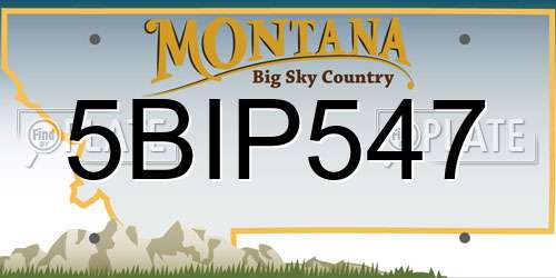5BIP547 Montana License Plate