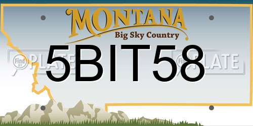 5BIT58 Montana License Plate